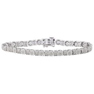 Serling Silver 1/4 Carat T.W. Diamond Bracelet